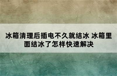 冰箱清理后插电不久就结冰 冰箱里面结冰了怎样快速解决